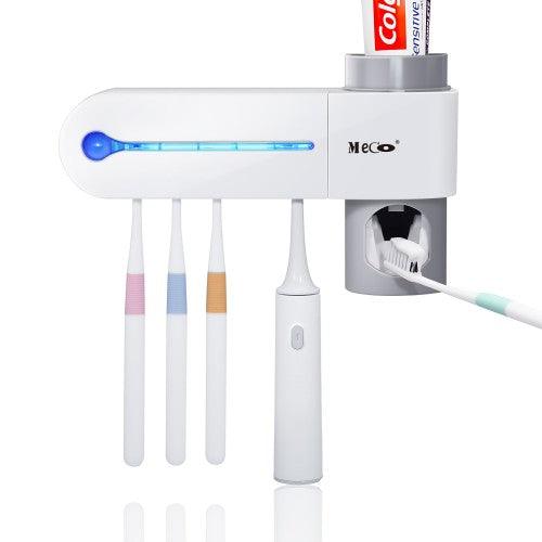 UV Toothbrush Holder, Toothpaste Dispenser with 5 Toothbrush Sterilizer Holder Wall For Household Bathroom - Toytexx UV Toothbrush Holder, Toothpaste Dispenser with 5 Toothbrush Sterilizer Holder Wall For Household Bathroom - Toytexx
